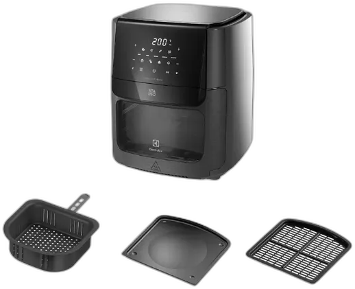 Air Fryer Forno 5 em 1 12L 1700W Digital 1 Bandeja Antiaderente 5 modos preparo 7 Receitas Programadas Aviso Sonoro Fritadeira Elétrica sem Óleo Forno Bancada Electrolux EAF85 Grafite