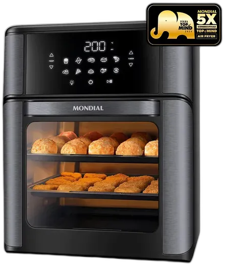 Fritadeira Elétrica AFON-12L-BG Forno Oven 12 Litros Preto Mondial