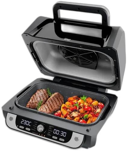 Fritadeira Elétrica Air Fryer WAP Cozinha Barbecue com Painel Digital e 12 Funções Preto e cinza